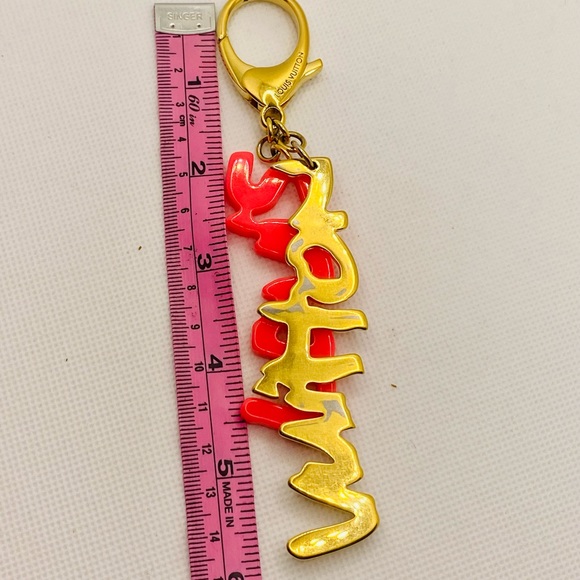 EUC Louis Vuitton LE Fuchsia Stephen Sprouse Graffiti Key Holder / Bag Charm - Picture 15 of 17